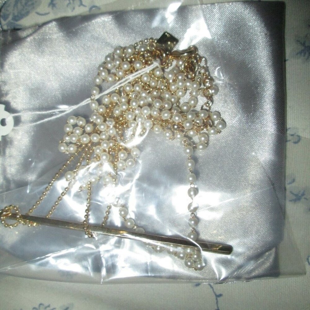 Park Lane "FANFARE" NECKLACE - 2 Individual Strands in ONE - Gold + Pearls - NEW